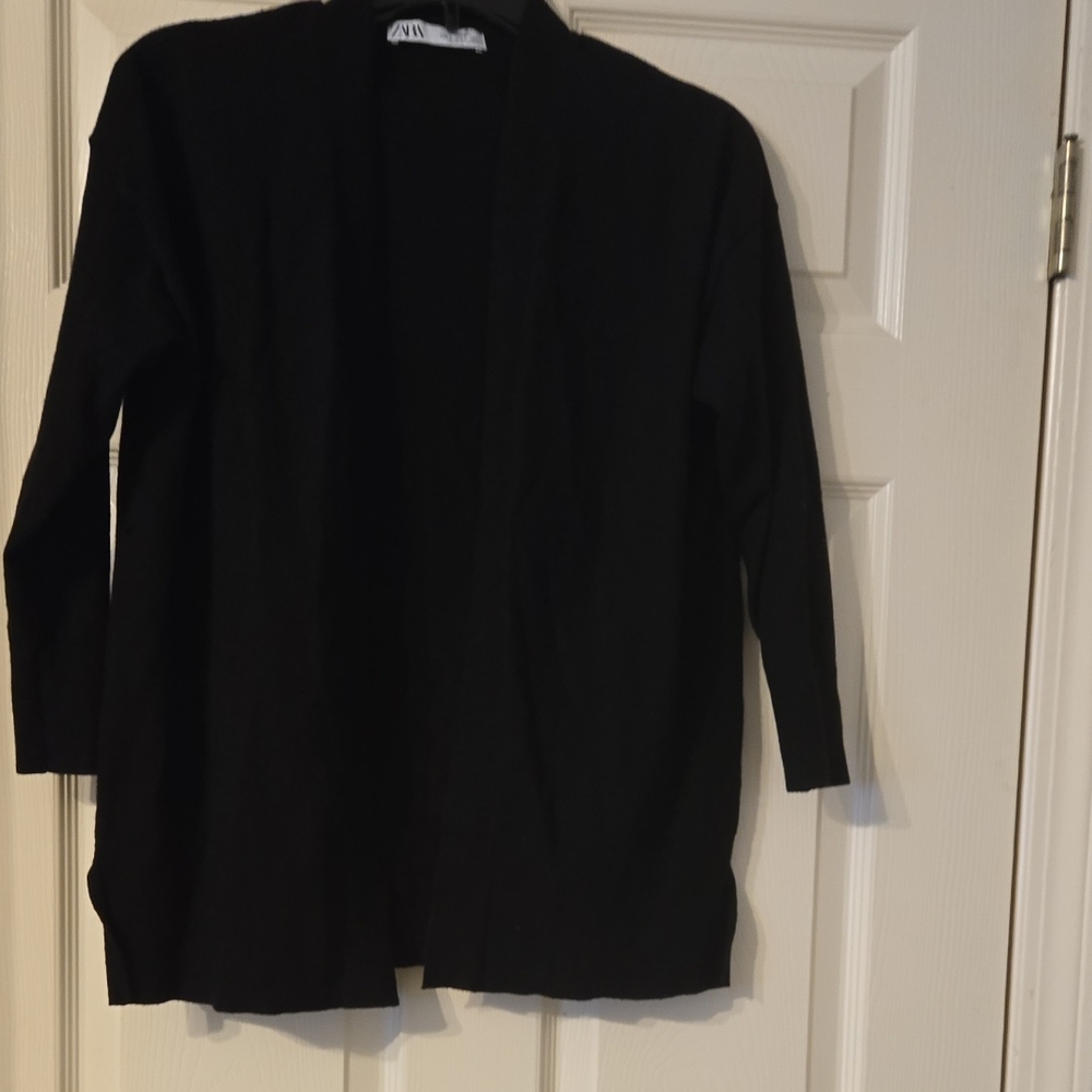 Zara Black Open Front Cardigan